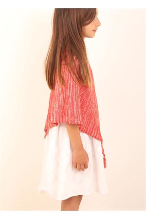 Red poncho for a girl Art Tricot | PONCHORAGAZZAROSSO